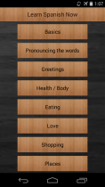 Learn Spanish Now Android App Source Code Screenshot 1